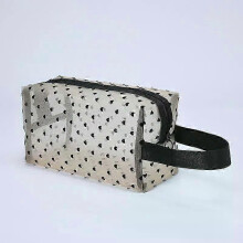 (Beige-NO.5) 2025 Nylon Mesh Cosmetic Bag Zipper Heart Shaped Toiletry Organizer Makeup Bags Multifunctional Women Lipstick Key Coin Purse Pouch