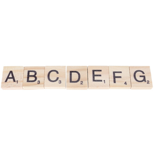 Wooden Alphabet Tile Set 100 Pieces 2