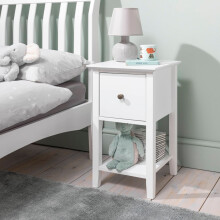 Asora Twin Pack Bedside Table with Drawer in White