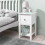 Noa and Nani Asora Twin Pack Bedside Table with Drawer in White 1