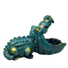 Unique and Crocodile Card and Key Storage Box for Home Decor Green