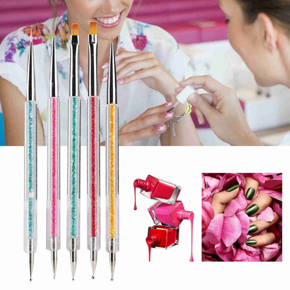 5Pc Manicure Brush Pen Set Plastic Durable