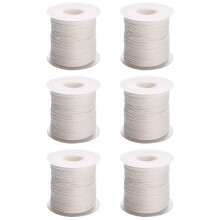 6 Roll 200Feet/61Meter White Candle Wick Cotton Candle Woven Wick for DIY Candle Making Material Smokeless Wax Core