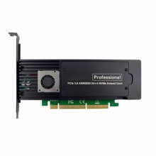 4-Poorts ASM2824 PCI-E X16-Adapterkaart 4-Kanaals NVME SSD-Conversiekaart Industriële Serveropslaguitbreidingskaart