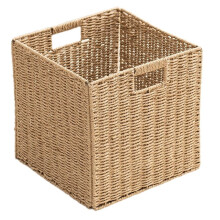 Opvouwbare Opbergmanden met Handvatten, Opbergmanden van Touw, Opvouwbare Handgeweven Opbergkubussen voor  Slaapkamer 33 cm