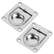 (2 Pcs) Stainless Steel Locking Pull Ring Handle, Marine Boat, Yacht, Flush Lift, 2.5 "