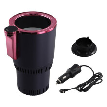 12V Auto 2 in 1 Verwarming Koelbeker Warmer Koeler Beker Slimme Bekerhouder Digitaal Display Temperatuur Bekerhouders Paars