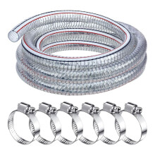 Staaldraad Flexibele Slang met Bevestigingsmiddelen PVC Hoge Druk Afvoer Slang Buis Vijver Slang Helder Draad Versterkt voor Vijver