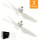 2pcs White LED Ceiling Fan Light with Memory Function and Remote Control - 3 Speed Dimmable, E27/E26 Base 1
