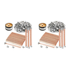 200 Pak Houten Kaars Wieken voor Kaarsen Maken, 6 Inch Burst Houten Wieken/Rookloze Kaars Wieken met Metalen Basis Clip