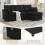 (Black) L-Shaped Upholstered Pull Out Bed Sofa with Storage & Pillows 5