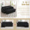 (Black) L-Shaped Upholstered Pull Out Bed Sofa with Storage & Pillows 7