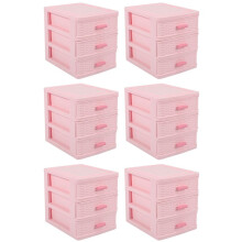 6X Plastic Drawer Designed 3 Compartment Jewelry Storage Box