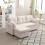 (Beige) L-Shaped Upholstered Pull Out Bed Sofa with Storage & Pillows 1