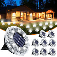 8 Pack Solar Ground Lights Waterproof Outdoor Solar Lights for Yard Led Solar Garden Lights for Patio Pathway