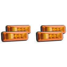 4 Stk. 3,9 Zoll 3 LEDs LKW-Anhänger Vorne Hinten LED-Seitenmarkierungsleuchte Kontrollleuchte Rock Light für Trailer Boat-Amber