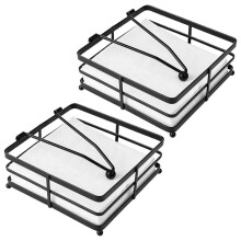 2 Stuks Platte Servethouder voor Tafel Metalen Servethouder met Verzwaarde Arm Vierkant Papieren Servet Dispenser Rustiek Ijzer