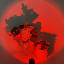 2X LED USB Sunset Lamp Night Light Projector Birthday Party Decoration Portable Mood Light for Bedroom Living,Sunset Red
