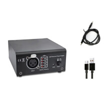 1-Channel High Power 48V Phantom Power Supply with 3.5mm Cable for Condenser Microphone Music Recording Equipment