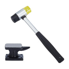 Horn Anvil Set Iron Anvil with Rubber Hammer Blacksmith Forge Kit Forging Bench Block Anvil Silversmithing Tools
