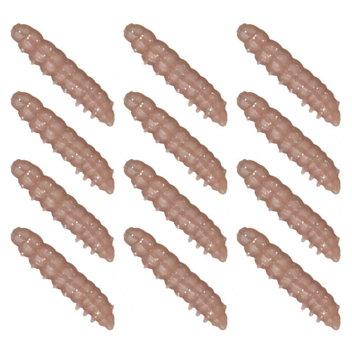 12PCS High Visibilities Glow Floating Bread Worm-Dark Brown