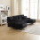 (Black) Sectional U-Shaped Chenille Fabric 6 Seater Sofa 4
