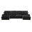 (Black) Sectional U-Shaped Chenille Fabric 6 Seater Sofa 10