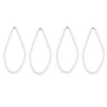 4X Charm Pearl Necklace W. Metal Clasp