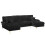(Black) Sectional U-Shaped Chenille Fabric 6 Seater Sofa 11