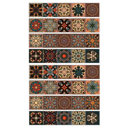 40 Pcs 3D Multi Moroccan Self-Adhesive Bathroom Kitchen Wall Stair Tile Sticker