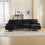 (Black) Sectional U-Shaped Chenille Fabric 6 Seater Sofa 2