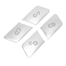 4Pcs Car Door Unlock Buttons Sequins Decoration Cover Trim For Gla Cla Glk Gle Cls Ml Gl A B C E Class