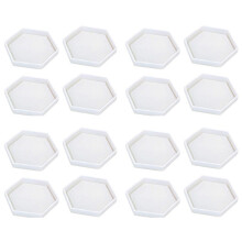16 Pack Hexagon Silicone Coaster Molds Silicone Resin Mold, Clear Epoxy Molds for Casting with Resin, Concrete