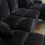(Black) Sectional U-Shaped Chenille Fabric 6 Seater Sofa 5