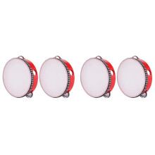 4st 10-Inch Houten Ronde Tamboerijn voor Kinderen en Volwassenen, Geschikt voor Beginners en Professionele Tamboerijnspelers