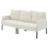 (Beige) Modern Upholstered 3-Seater Sofa with Side Pockets & Armrests 7