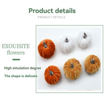16 Citrouilles Artificielles en Velours, 2 Tailles, Simulation de Citrouille D'Halloween Mixte, 5 cm-6 cm, Citrouille D'Halloween en Velours