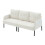 (Beige) Modern Upholstered 3-Seater Sofa with Side Pockets & Armrests 6