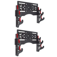 2X Velvet Protect Sword Wall Mount Sword Holder Display Stand met Viltstrips voor Katana Wakizashi Swords (3 Tier Dragon)