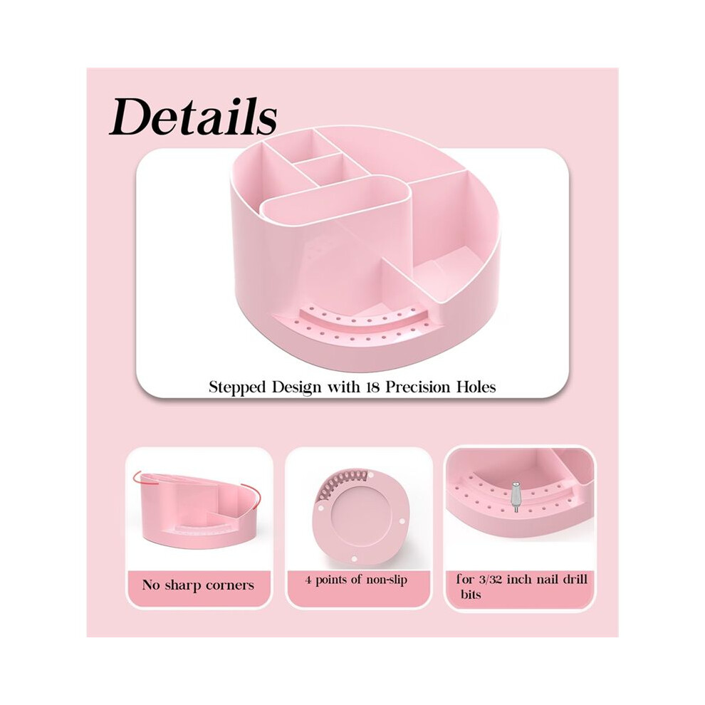 Nail Drill Holder 18 Hole Nails Drill Bit Holder Nails Desk Organizer Professional Nails Drill Holder Stand