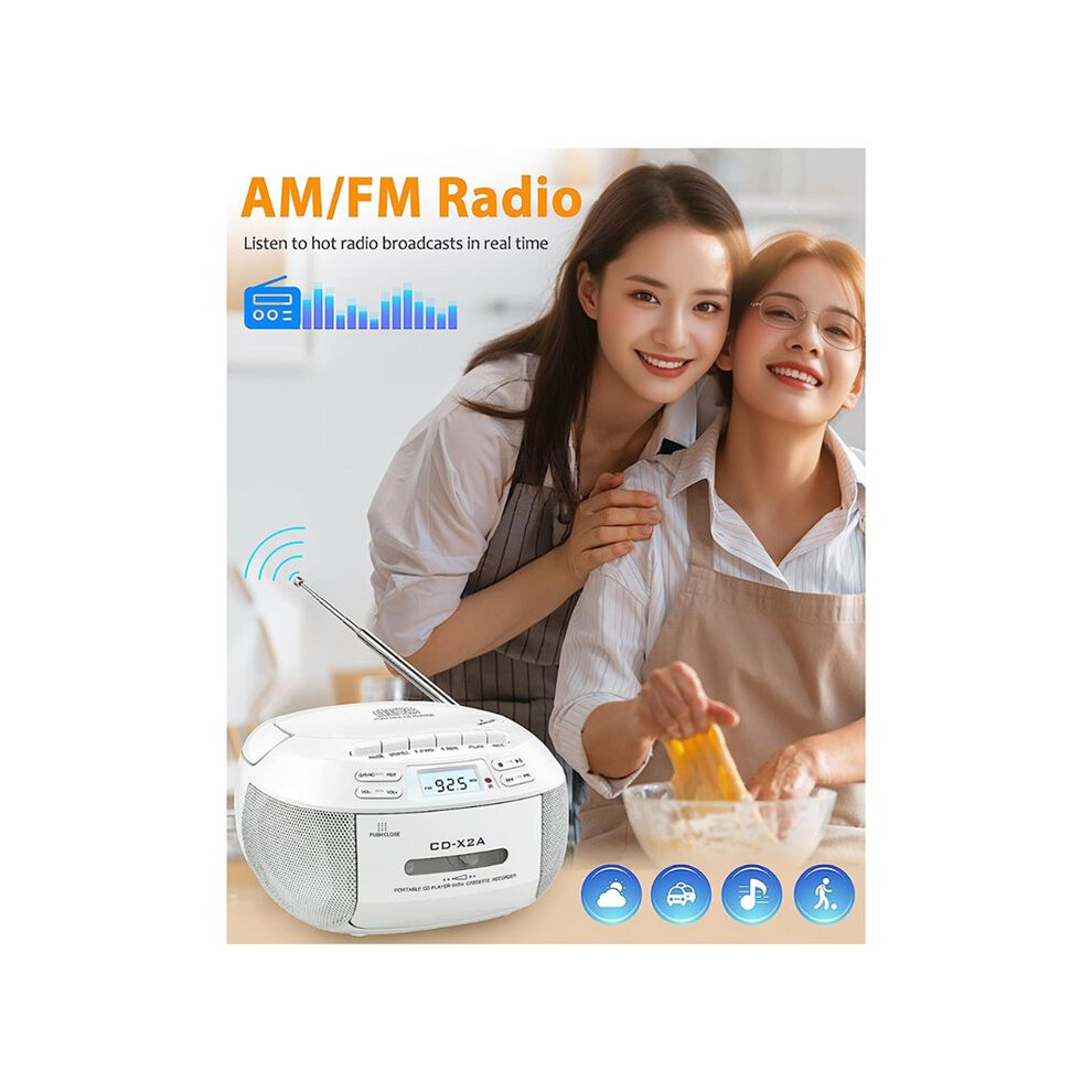 Multifunctional Boombox Cd Cassette Player Fm Am Tape Cd Player Student Learning U Disk Mp3 Stereo Music Player Eu Plug 6032311245577