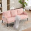 (Pink) Modern Upholstered 3-Seater Sofa with Side Pockets & Armrests 2