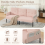 (Pink) Modern Upholstered 3-Seater Sofa with Side Pockets & Armrests 3
