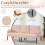 (Pink) Modern Upholstered 3-Seater Sofa with Side Pockets & Armrests 4