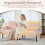 (Pink) Modern Upholstered 3-Seater Sofa with Side Pockets & Armrests 5
