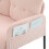 (Pink) Modern Upholstered 3-Seater Sofa with Side Pockets & Armrests 8