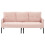 (Pink) Modern Upholstered 3-Seater Sofa with Side Pockets & Armrests 11