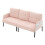 (Pink) Modern Upholstered 3-Seater Sofa with Side Pockets & Armrests 12
