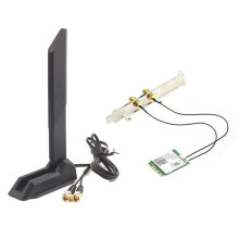 Tri Band WiFi 6E AX210 Wireless Card with Foldable Extension Antenna 5Ghz/6G/2.4G 5374Mbps Network Card with Bracket