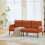 (Orange) Modern Upholstered 3-Seater Sofa with Side Pockets & Armrests 1
